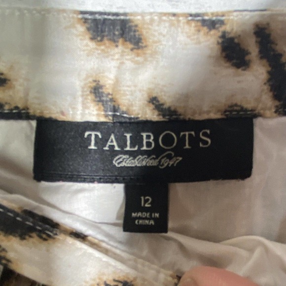 Talbots Animal Print Pleated Full Skirt Size 12 - Picture 4 of 6